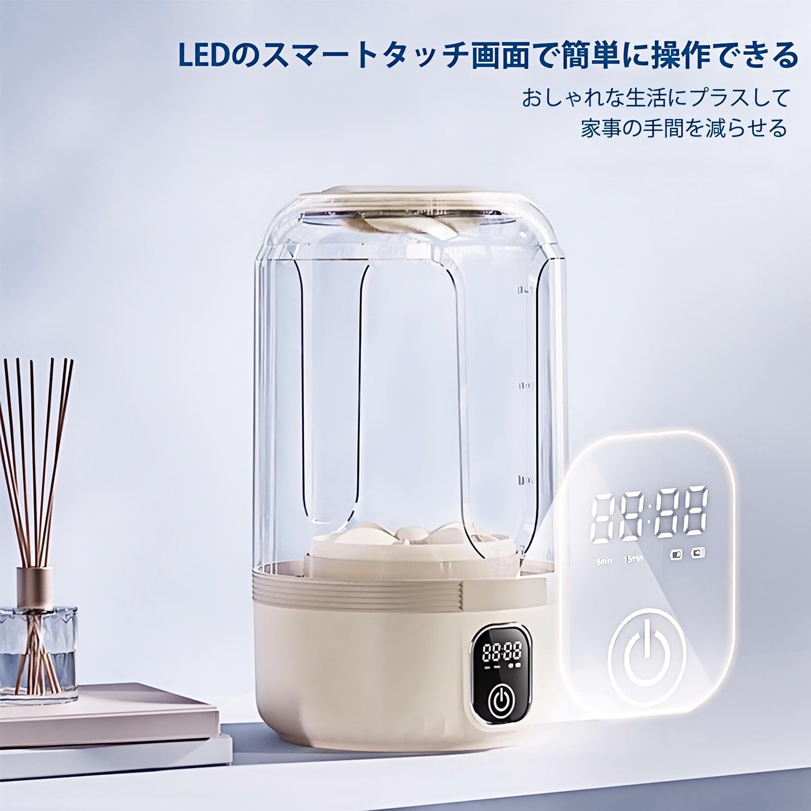 Amazon.co.jp: 小型洗濯機、ワイヤレスのミニ洗濯機、360°密封構造